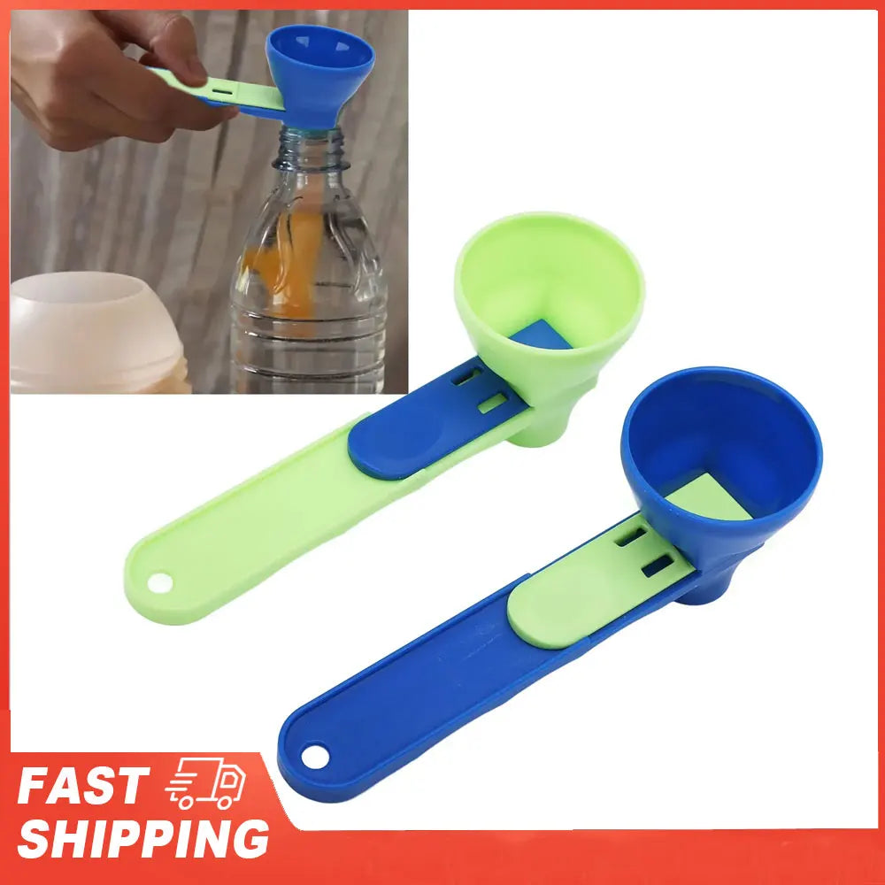 Protein Powder Funnel Scoop ABS Spill Proof Sliding Spoon Coffee Scoop Funnel for Sports Drink Protein Powder Funnel Scoop