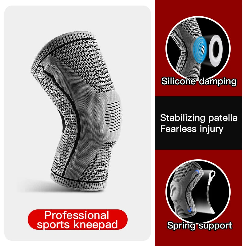 1 PCS Patellar Medial Support Sturdy Meniscus Silicone Compression Protection Sports Knee Pads Basketball Running Knee Pads