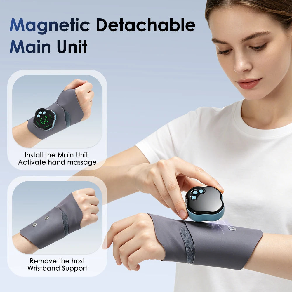 Cordless Wristband for Carpal Tunnel Muscle Fatigue Relief Belt 10 Modes 29 Levels EMS Microcurrent Wrist Guard Hand Massager