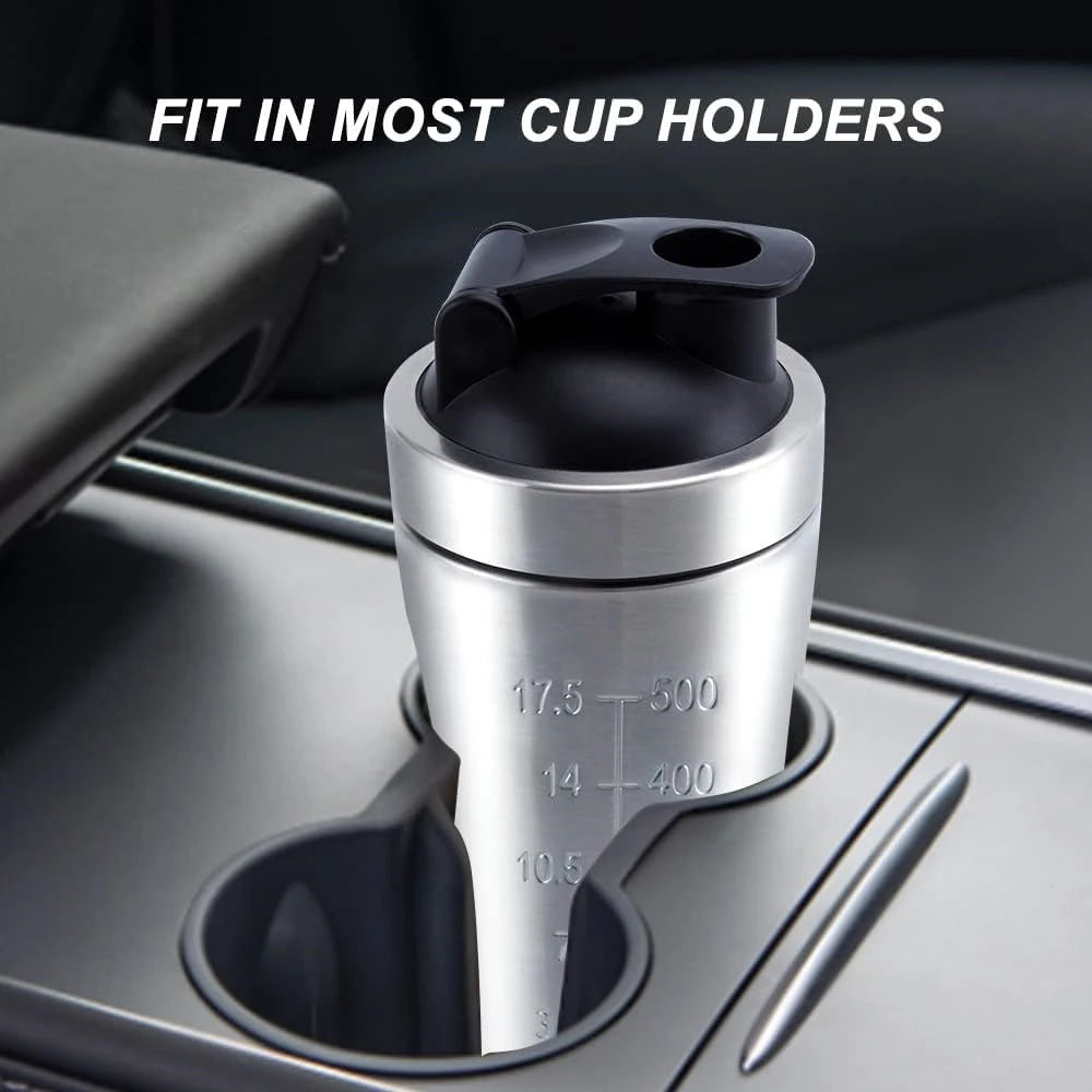 1pc Protein Powder Shaker Bottle 500/739ml Stainless Steel Shaker Bottle with Scale Leak Proof Water Bottle for Gym Sport