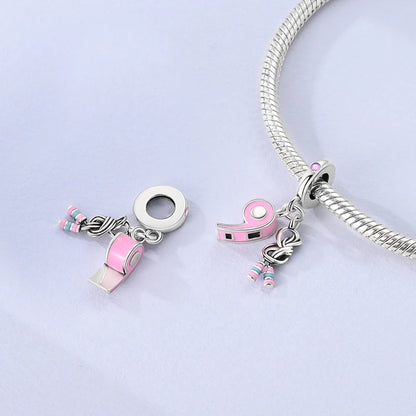 925 Sterling Silver Sports Series Charms Bead Yoga Boxing Dumbbells Badminton Pendants Fit Original Bracelet DIY Women Gift