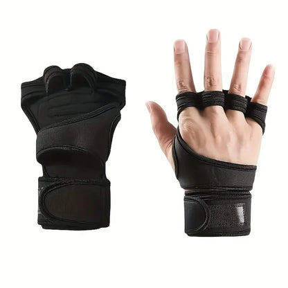 1Pair of Training Sport Gloves for Men Women Workout Fitness Body Building Weightlifting Gym Hand Wrist Palm Protector Dumbbells