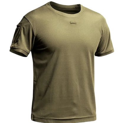 Outdoor Quick Drying T-shirt Men Special Forces Breathable Elastic Quick Drying T-shirt Tactical Round Neck Short Sleeve Top