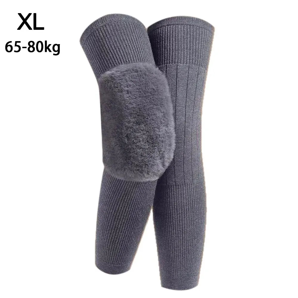 New Elastic Winter Knee Pads Plus Velvet Warm Knee Sleeve Thickened Universal Leg Sleeves Windproof Coldproof Knee Support