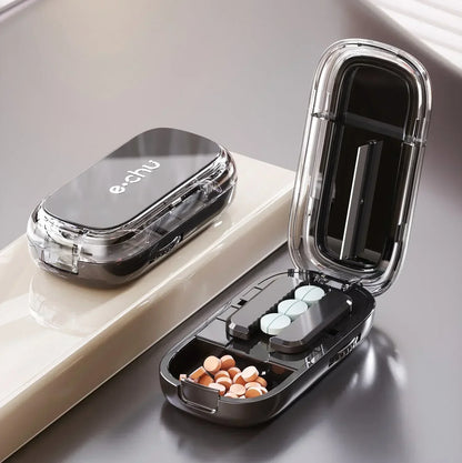 New Quartering Pill Cutter Storage Box Portable Drug Tablet Medicine Dustproof Divider Organizer Crusher 1/2 1/4Pill Cutter