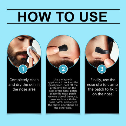 Nasal Breathing Strips Kit, Black Nasal Dilator System, Anti-Snore Nose Vents for Better Sleep Quality, Snoring Relief Aid