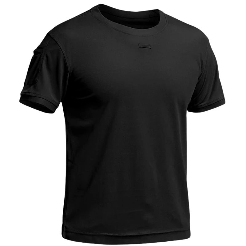 Outdoor Quick Drying T-shirt Men Special Forces Breathable Elastic Quick Drying T-shirt Tactical Round Neck Short Sleeve Top