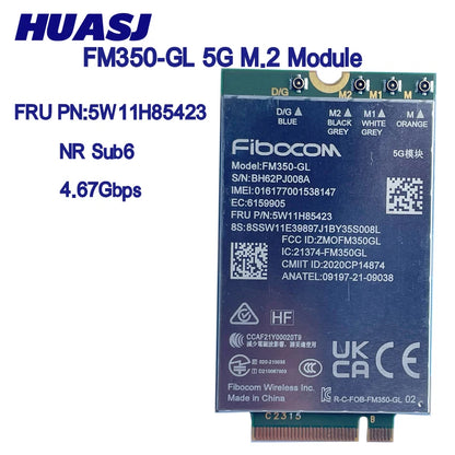FM350-GL 5G NR M.2 Sub6 4*4 MIMO FRU 5W10V25832 For ThinkPad P1 Gen5 T14s Gen3 X13 Gen3 X1 Carbon 10th Gen X1 Yoga 7th Gen