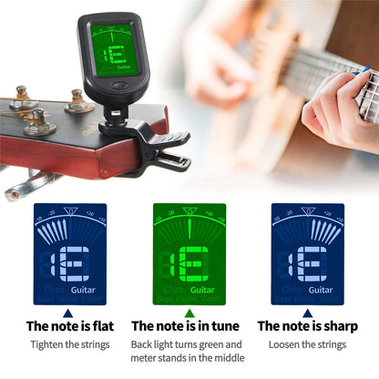 Miwayer Guitar Tuner Clip on Electronic Tuner LED Display/for Bass Ukulele Violin Mandolin All Instruments