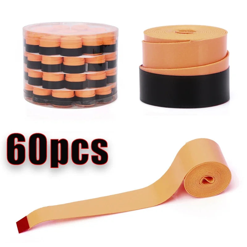 60 pcs Smooth Badminton Tennis Overgrips Antislip Fishing Rod Suck Sweat Band Bicycle Handlebar Dumbbells Pingpong Grips Tapes