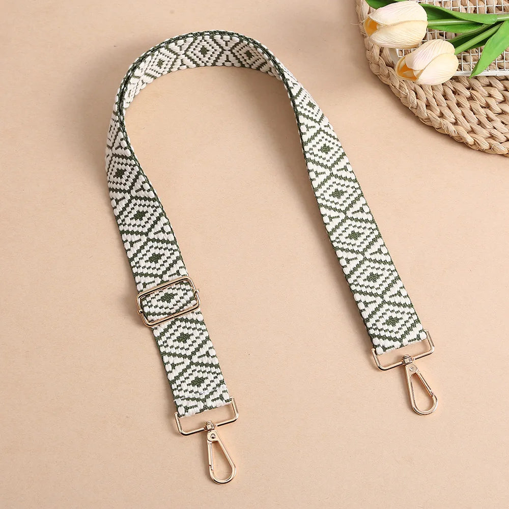 1 Piece 1.50inch Wide Adjustable Handbag Purse Strap Replacement Crossbody Shoulder Strap Geometry Pattern Jacquarded Strap