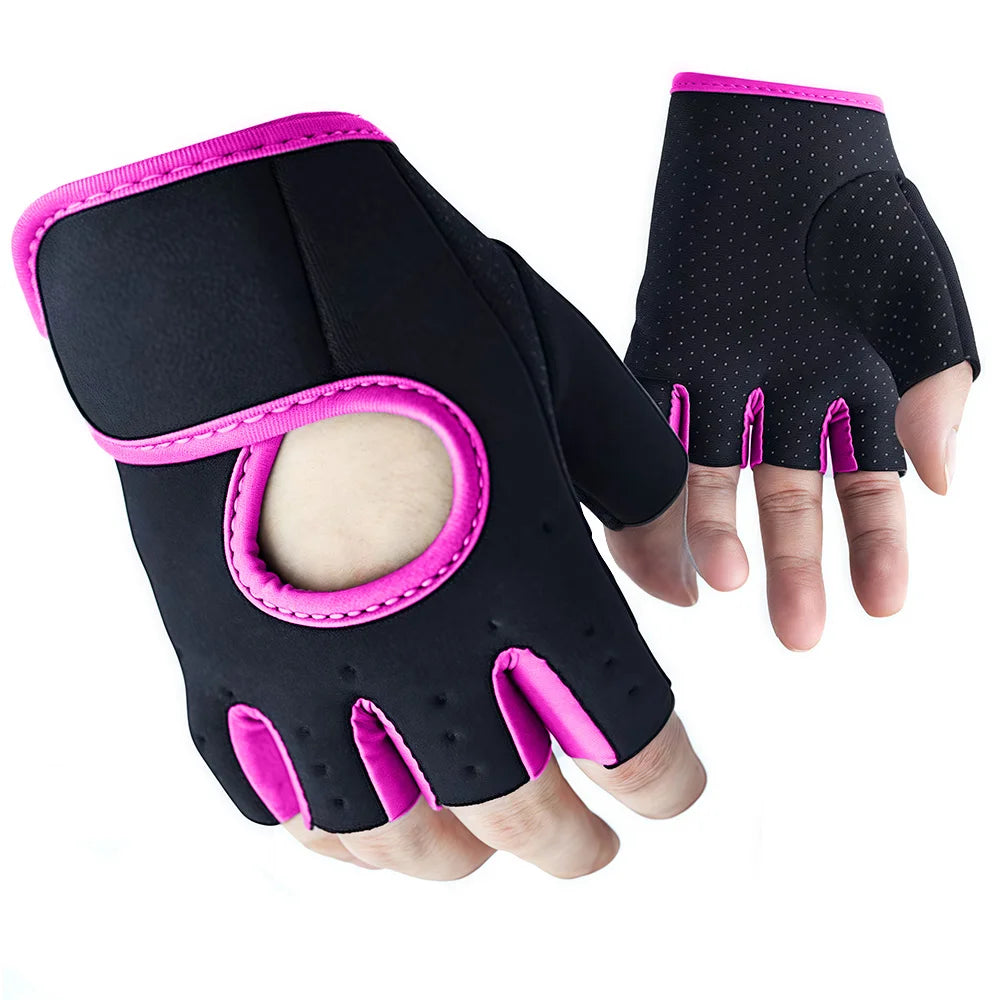 Women Men Fitness Gym Gloves Weightlifting Gloves Half Finger Breathable Non-slip Gel Pad Bodybuilding Training Dumbbells Gloves