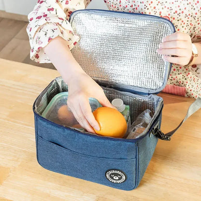 Portable Lunch Bag Food Thermal Box Waterproof Office Cooler Lunchbox With Shoulder Strap Insulated Case Essential for picnics