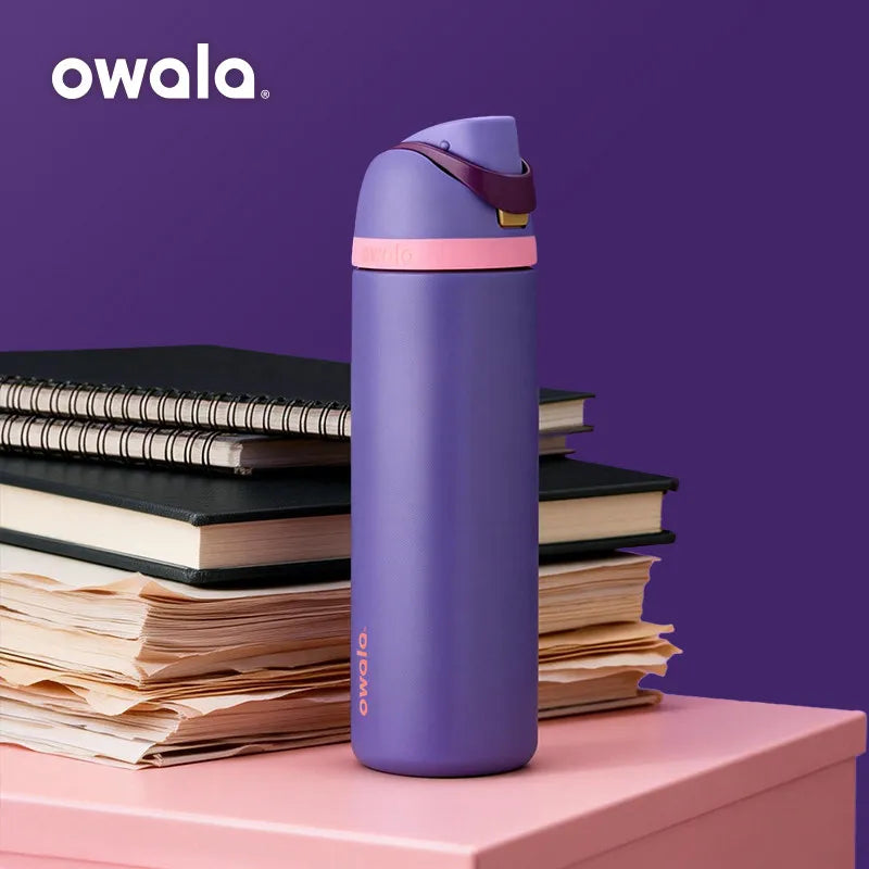 FreeSip 24oz Insulated Stainless Steel Water Bottle with Straw , BPA-Free Sports Water Bottle, Great for Travel, 710ml