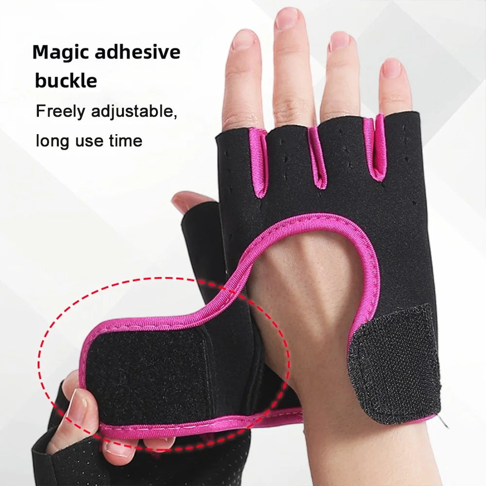 Women Men Fitness Gym Gloves Weightlifting Gloves Half Finger Breathable Non-slip Gel Pad Bodybuilding Training Dumbbells Gloves