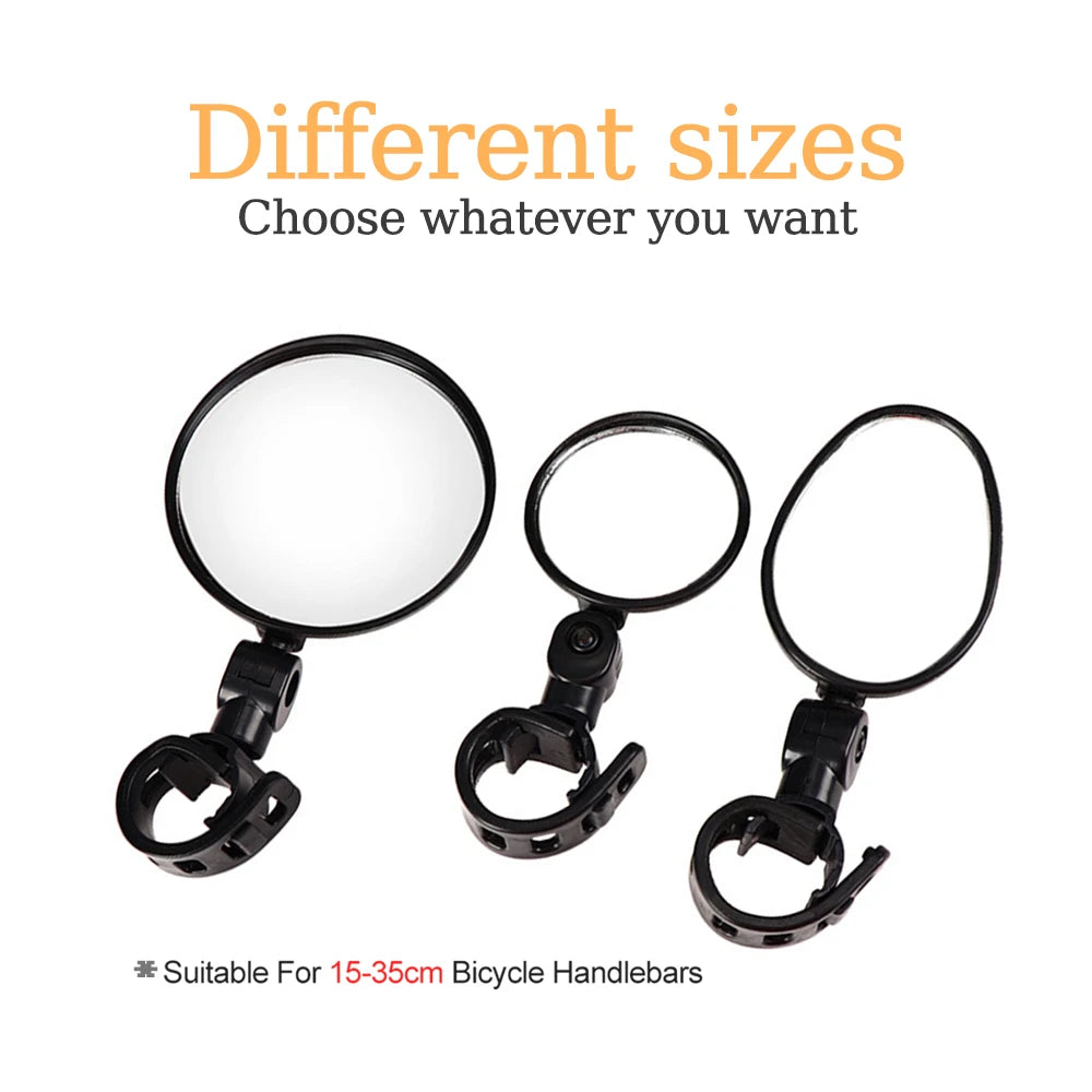 1/2PCS Bicycle Rearview Mirror 360 Degree Adjustable Rotatable Universal Cycling Handlebar Rear View Mirrors for MTB Road Bike