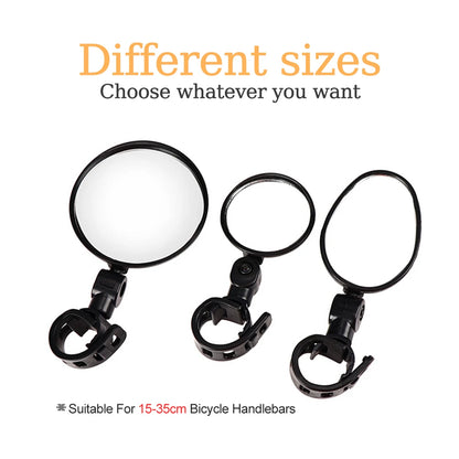 1/2PCS Bicycle Rearview Mirror 360 Degree Adjustable Rotatable Universal Cycling Handlebar Rear View Mirrors for MTB Road Bike