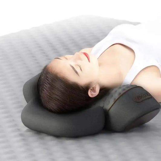 Heated Vibration U-Shape Neck Massage Pillow Cervical Relief Portable Travel Office Cushion