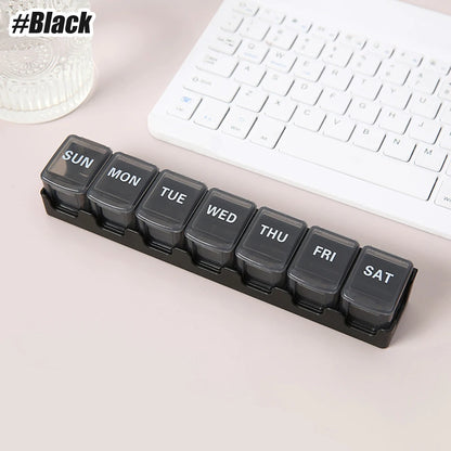 1PCS Small Pill Organizer 7 Day Pill Box 1 Time a Day, Travel Friendly Day Night Vitamin Organizer, Weekly Pill Case Container