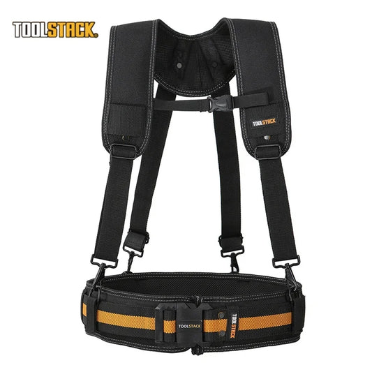 TOOLSTACK Construction Belt and Shoulder Strap Suit High-Quality Oxford Work Belt Adjustable Buckle Strong Working Belt & Strap