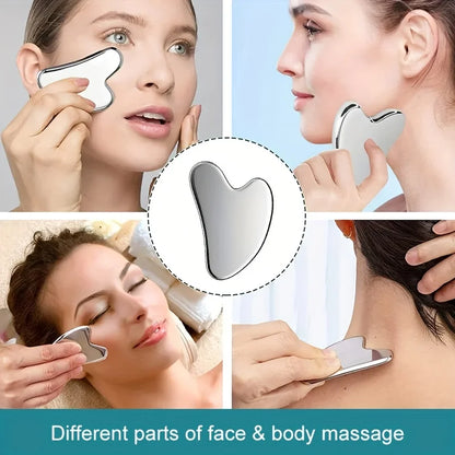 Stainless Steel Gua Sha Board Summer Cooling Light Beige Tightening Tool and Dark Circles Improvement Professional Beauty Kit
