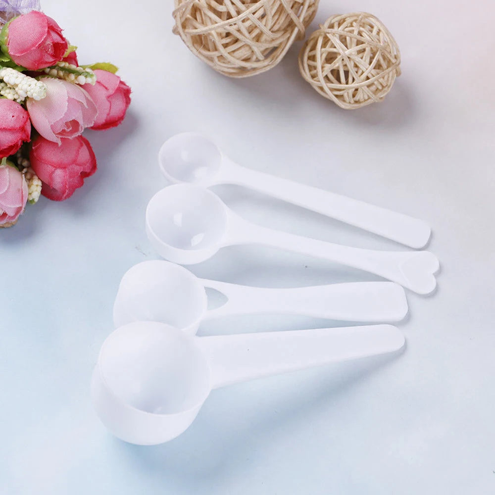 10PCS Tools Kitchen Protein Powder Measuring Spoon Plastic Coffee Milk 1/3/5/10g
