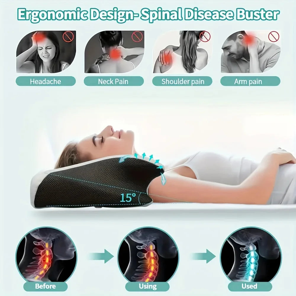 Ergonomic cotton snack pillow with comfortable sleeping design, soft and lightweight, perfect for side, back and abdominal sleep