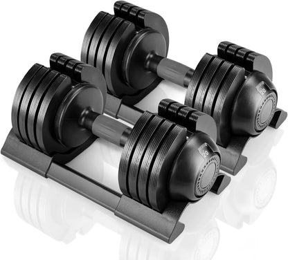 Adjustable Dumbbells 10/20/24 kg with 5 Weight Levels, Dumbbells Set with Weight Plates, Adjustable Dumbbells, Variable Weights