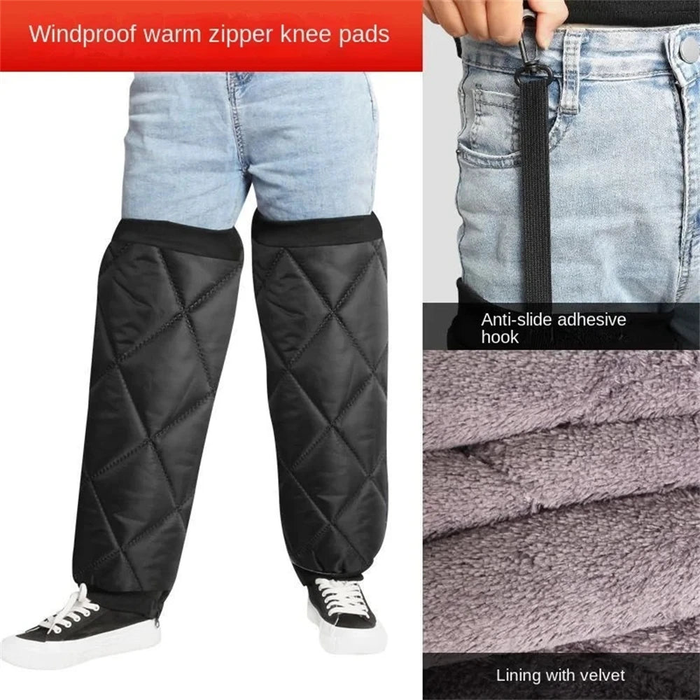 Warm, Waterproof Motorcycle Knee Pads & Leg Sleeves – Zippered Leg Warmers, Winter Thermal Knee Braces & Motorcycle Leg Guards