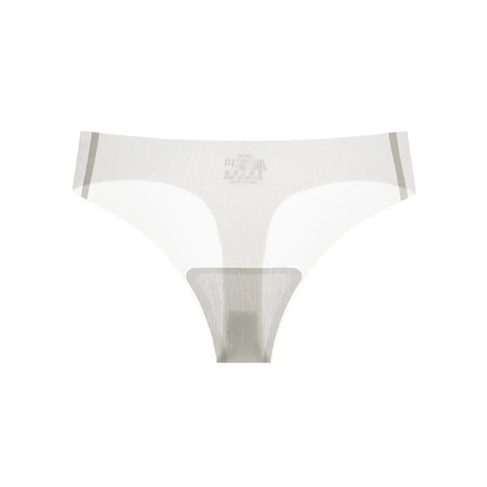 Transparent Women's Summer Ice Silk Panties Traceless Yoga Fitness Ice Silk Seamless Briefs Thong Breathable Low Waist Lady