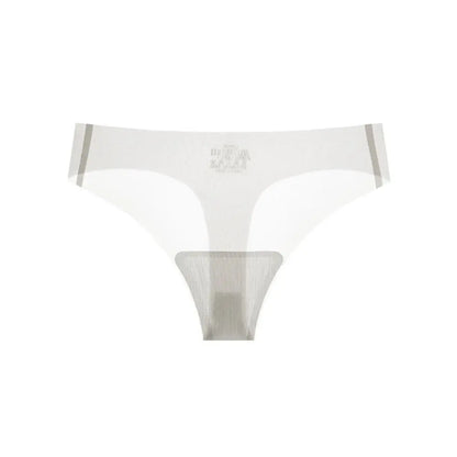 Transparent Women's Summer Ice Silk Panties Traceless Yoga Fitness Ice Silk Seamless Briefs Thong Breathable Low Waist Lady