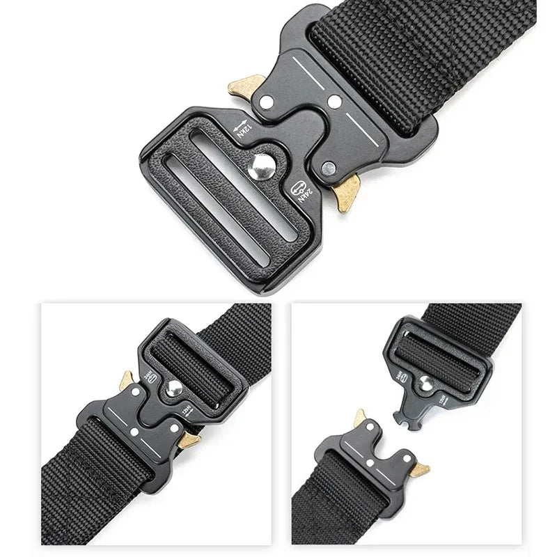 Tactical Quick Release Belt for Men Military Style Nylon Waistband Durable Breathable Adjustable Heavy Duty Work Hiking Outdoor