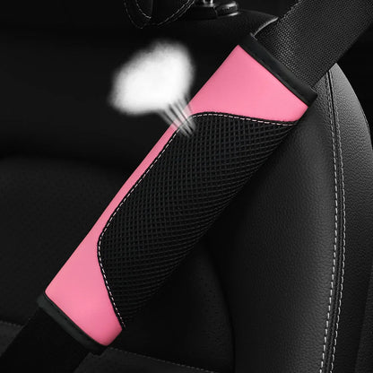 A Three-dimensional Mesh Cloth Leather Breathable Car Seat Belt Shoulder Strap Cover Insurance Strap Cover Automotive Supplies