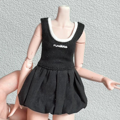 DLBell Stylish Blyth Clothes Blossom Hem Skirt Sports Vest Dress Outfit for Blythe OB24 Pullip Azone 1/6 Dolls Clothing