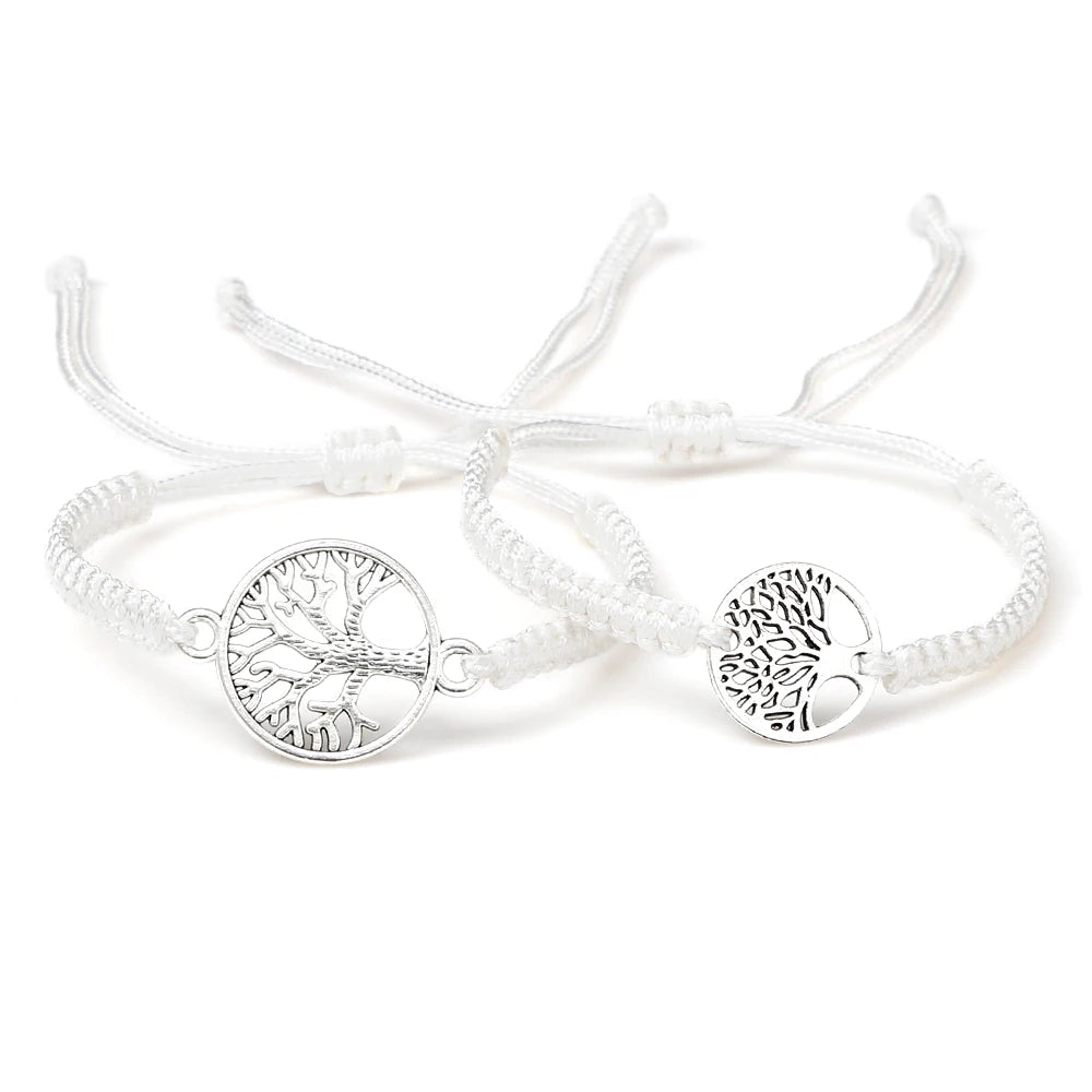 Lucky Red String Braid Bracelets Classic Retro Alloy The Tree of Life Handmade Men Women Kid Wristband Yoga Jewelry Gift Bangles