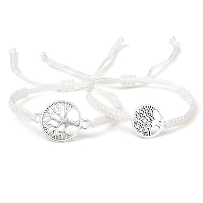 Lucky Red String Braid Bracelets Classic Retro Alloy The Tree of Life Handmade Men Women Kid Wristband Yoga Jewelry Gift Bangles
