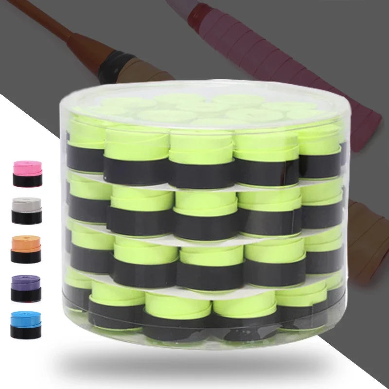 60 pcs Smooth Badminton Tennis Overgrips Antislip Fishing Rod Suck Sweat Band Bicycle Handlebar Dumbbells Pingpong Grips Tapes