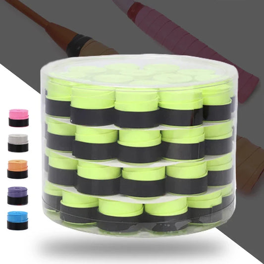60 pcs Smooth Badminton Tennis Overgrips Antislip Fishing Rod Suck Sweat Band Bicycle Handlebar Dumbbells Pingpong Grips Tapes