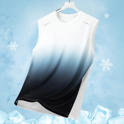 Summer Marathon Quick Dry Vest Men's Fitness Lightweight Breathable Ice Vest Men Running Moisture-Absorbent Mesh Sports Vest
