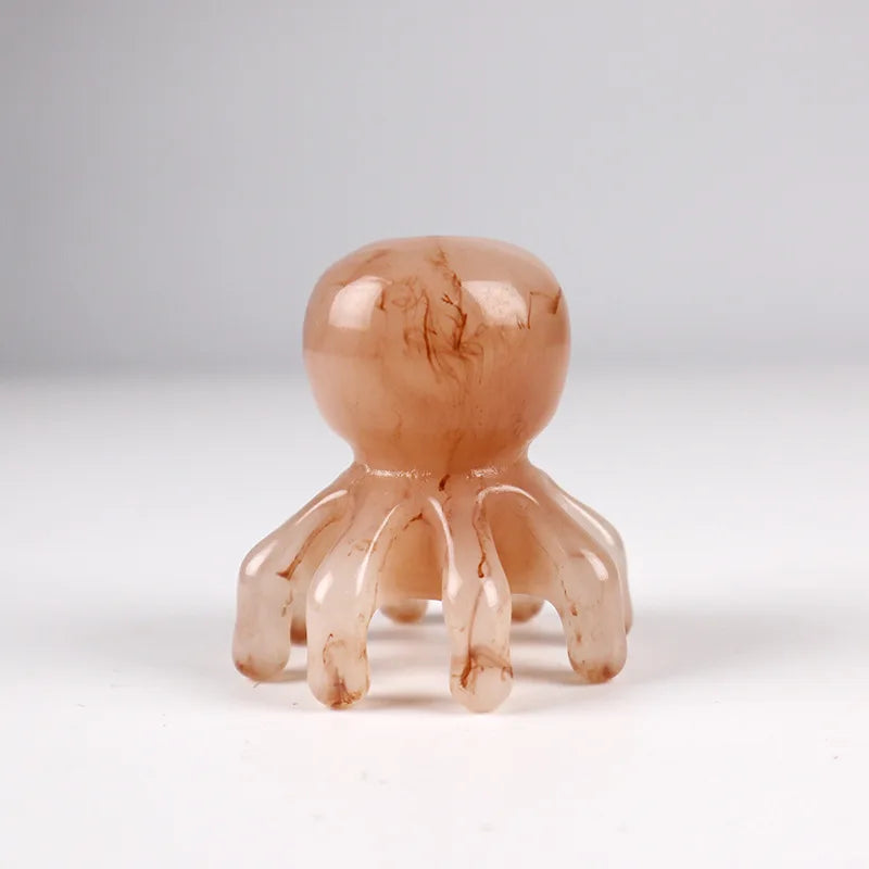 Octopus Massage Comb Resin Head Meridian Scraping Scalp Massage Brush Acupuncture SPA Gua Sha Massage Comb for Fatigue Relief