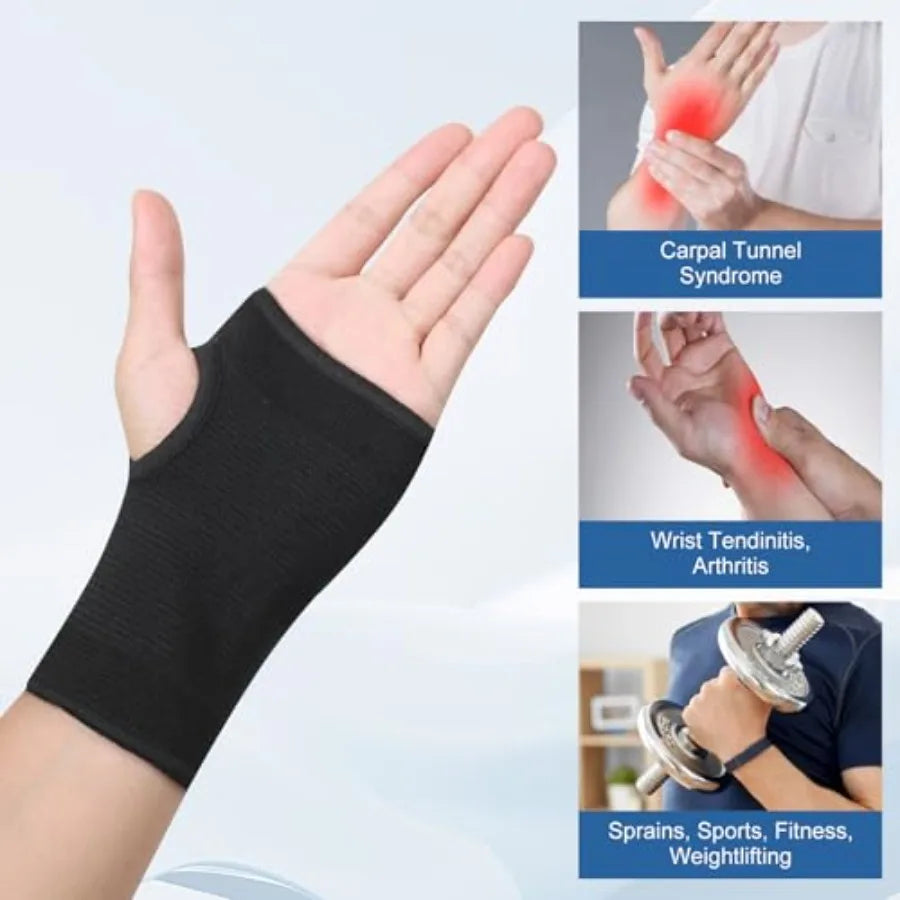 Palm Brace Wrist Support Sleeves 1 Pair Everyday Use Compression Carpal Tunnel Wrist Brace for Wrist Pain Relief Fitness Gloves