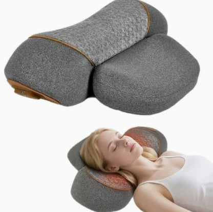 Heated Vibration U-Shape Neck Massage Pillow Cervical Relief Portable Travel Office Cushion