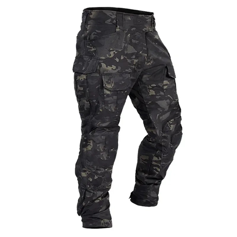 Men Combat Pants With Knee Pads Tactical Cargo Sport Long Trousers Camouflage Multicam Trekking Hunting Clothes