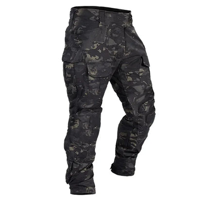 Men Combat Pants With Knee Pads Tactical Cargo Sport Long Trousers Camouflage Multicam Trekking Hunting Clothes