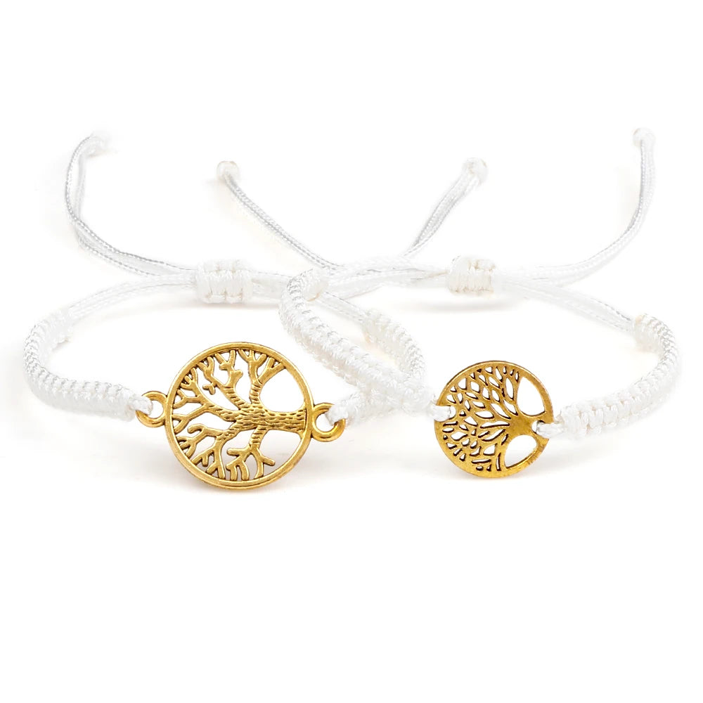 Lucky Red String Braid Bracelets Classic Retro Alloy The Tree of Life Handmade Men Women Kid Wristband Yoga Jewelry Gift Bangles