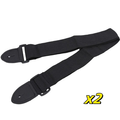 Guitar Strap Leather Head Adjustable Shoulder Strap For Classical Guitar Electric Bass Ukulele Accessories Black Guitar Strap