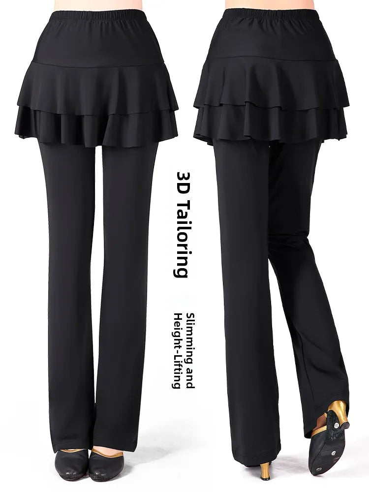 Qui Dry Dance Pants Women's High Waist Long Trousers Skirt Sports Fitn Square Dance orm Breathable Comfortable Fabric