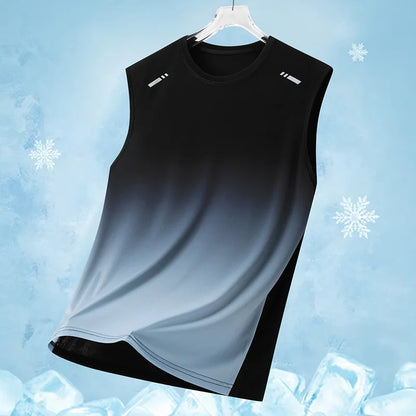Summer Marathon Quick Dry Vest Men's Fitness Lightweight Breathable Ice Vest Men Running Moisture-Absorbent Mesh Sports Vest