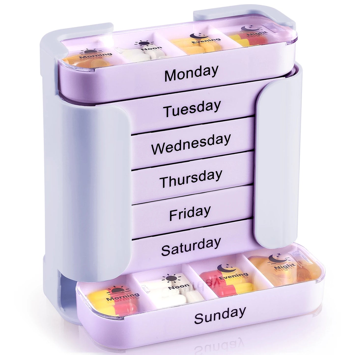 7-Day Medication Organizer, Weekly Pill Organizer, Portable Medicine Box Square, Convenient 28-Grid Drawer Medicine Case