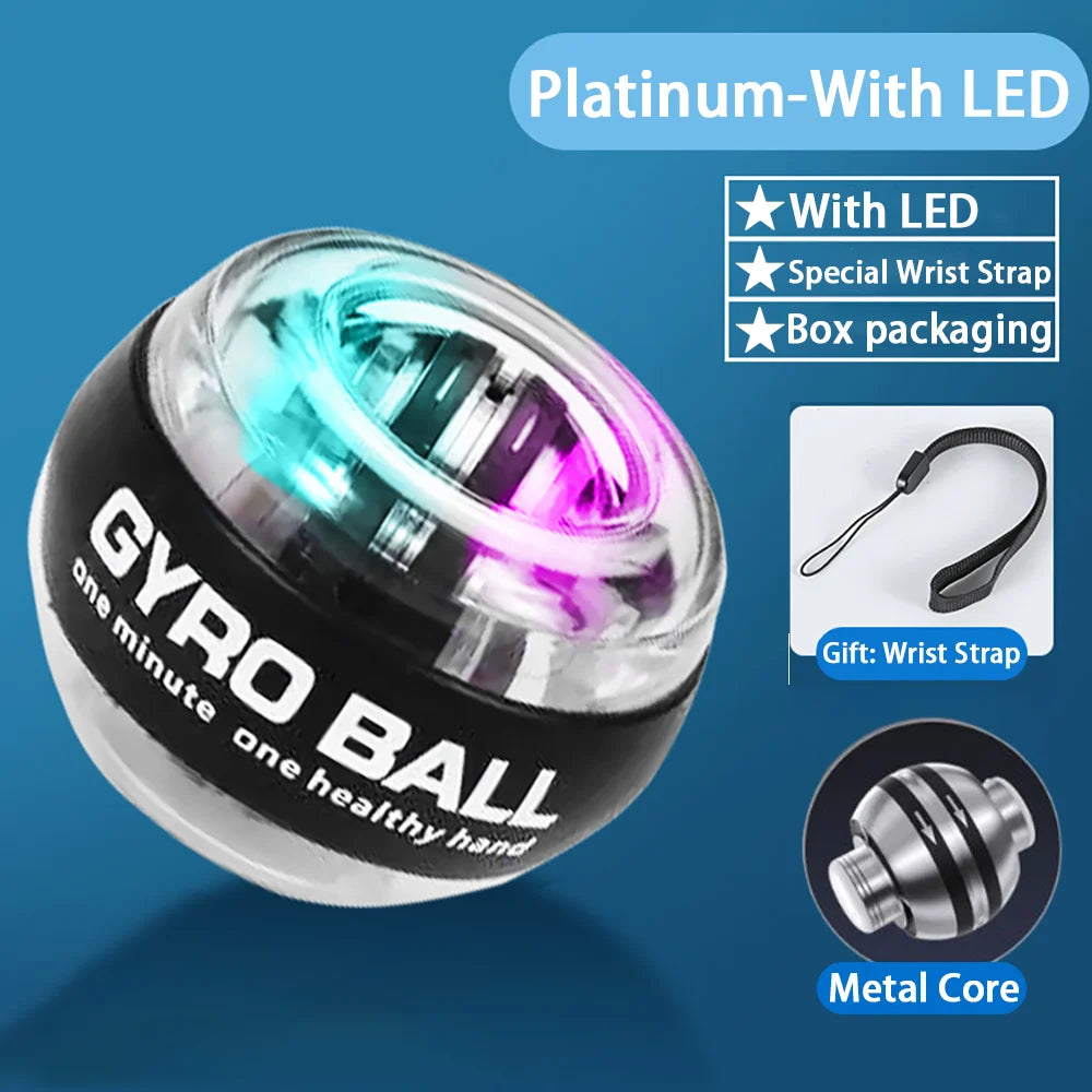 Power Wrist  Hand Ball Trainer Ball Wrist Strengthener Gyro Self-Starting Forearm Trainer Gyro Ball for Strengthening Muscles